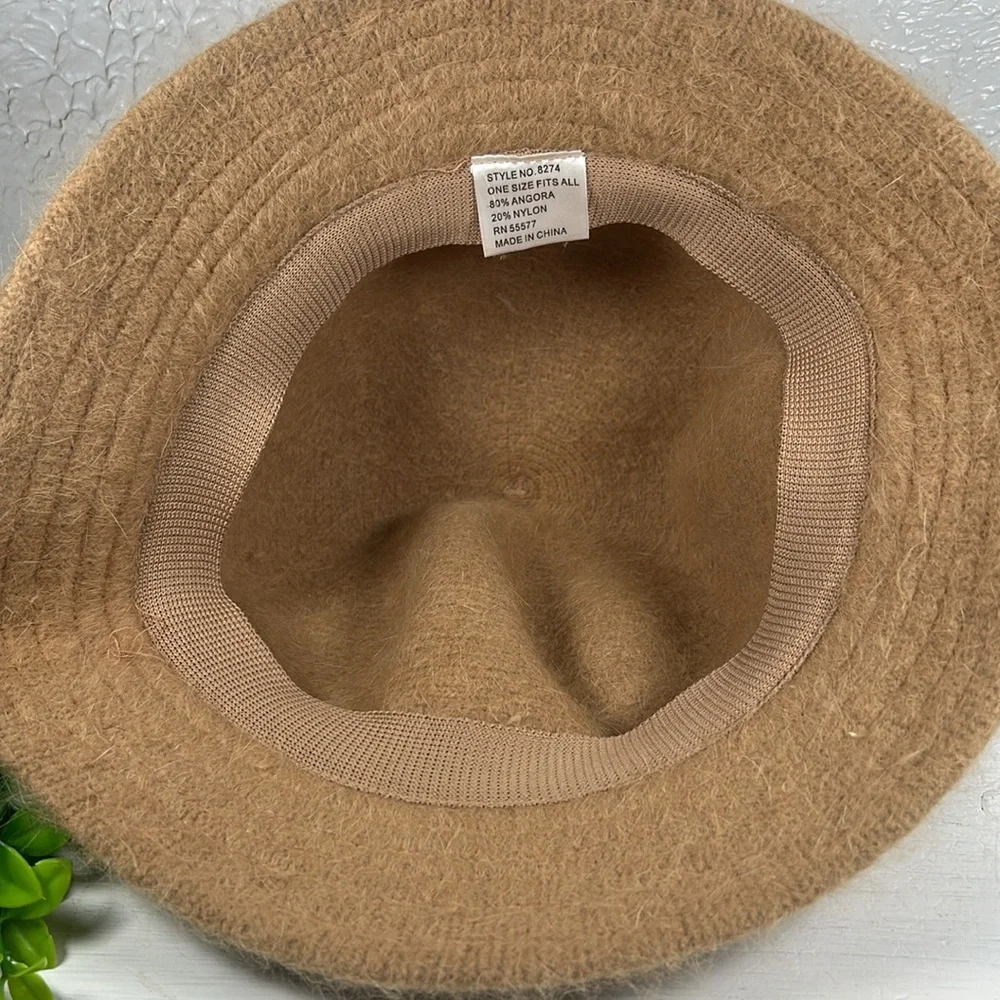 Angora/Nylon Bucket Fuzzy Cozy Hat Cozy Tan Fuzzy Angora Blend Wide Rim Hat - Picture 5 of 10